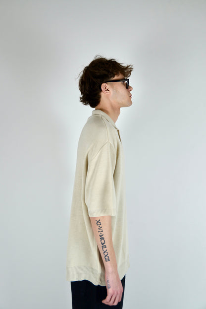 Polo In Filo Beige