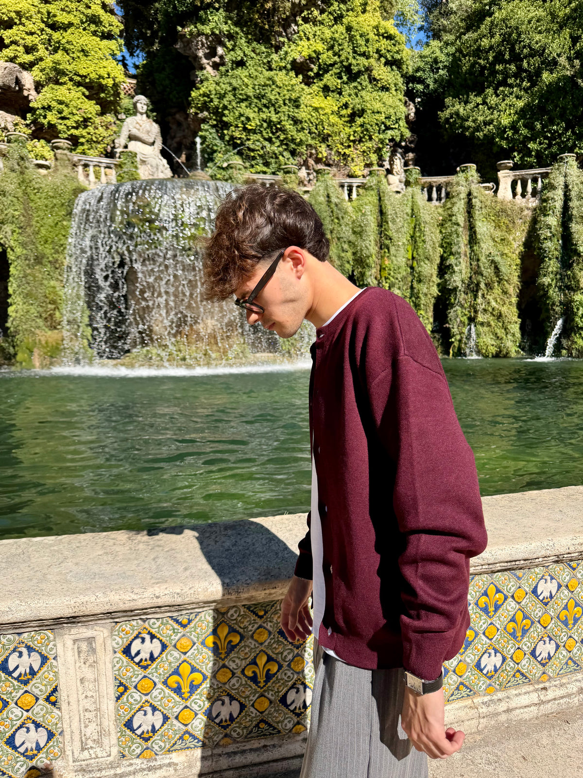 Cardigan Full Button Bordeaux