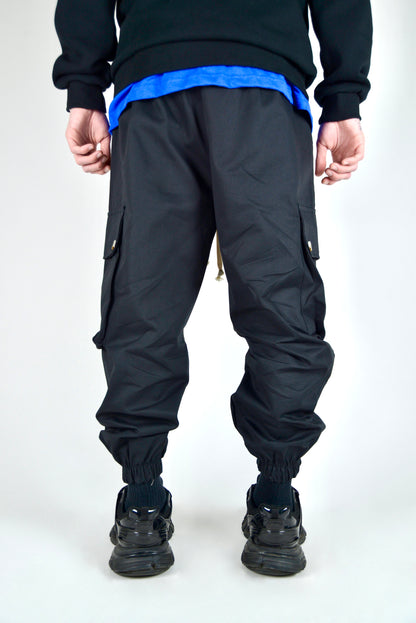 Cargo Monocolore Fondo Stretto Nero