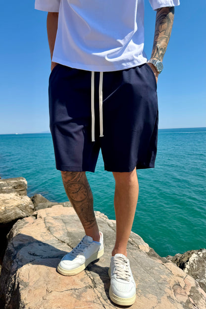 Pantaloncino Elegante Blu Notte
