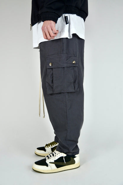 Cargo Monocolore Fondo Ampio Grigio