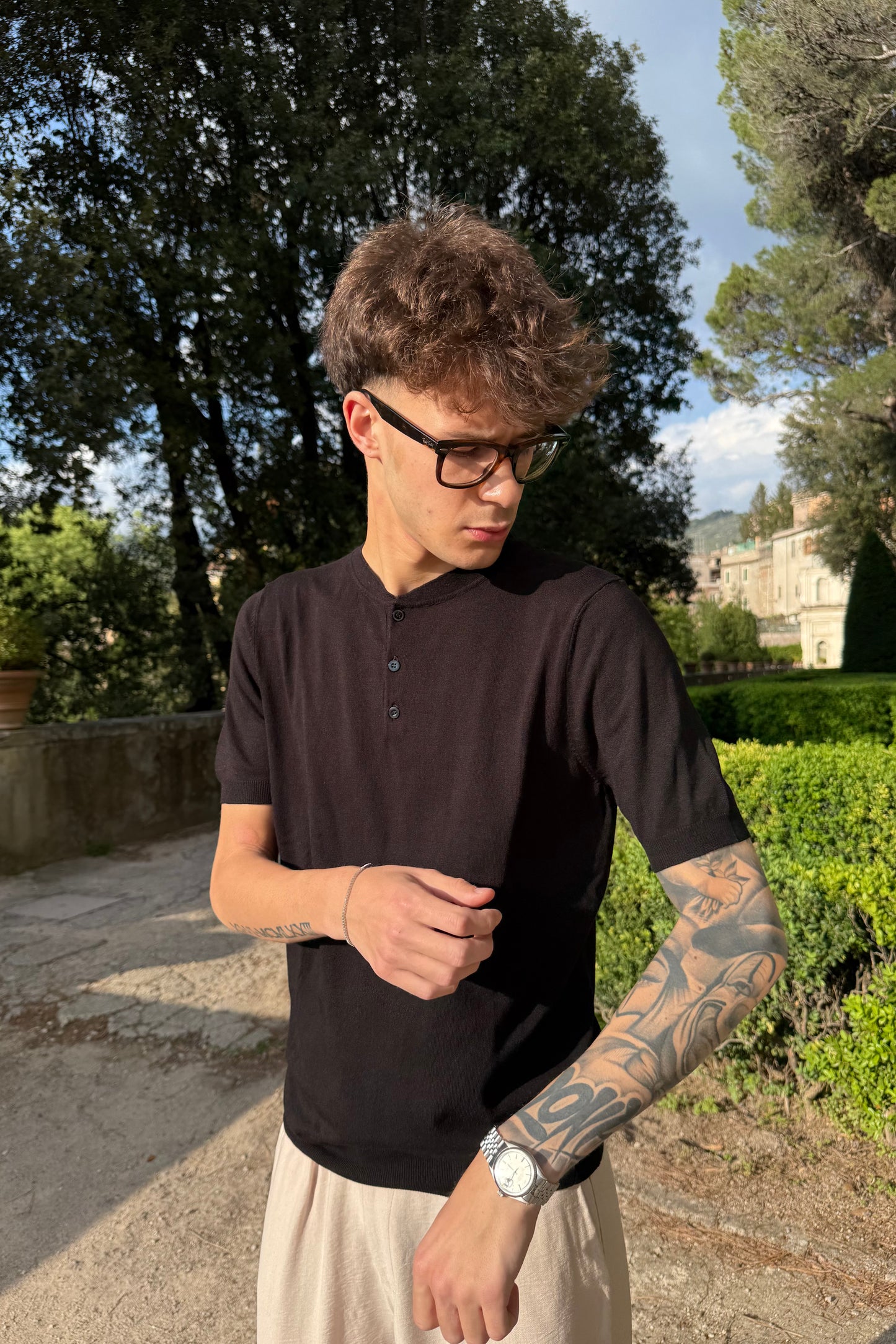 T-shirt Serafino Nera