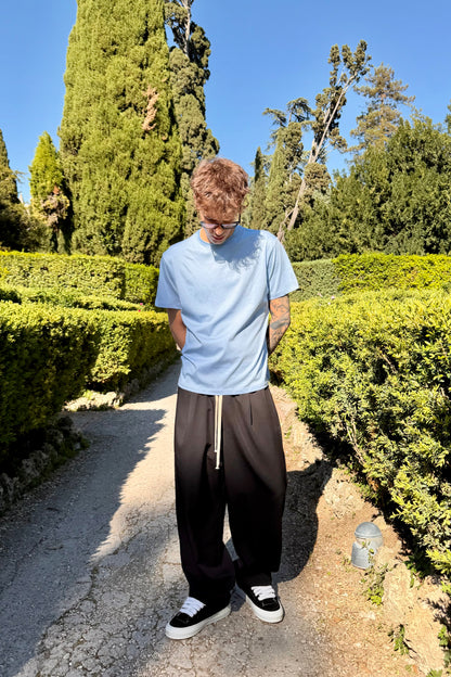 T-Shirt In Filo Di Scozia Celeste
