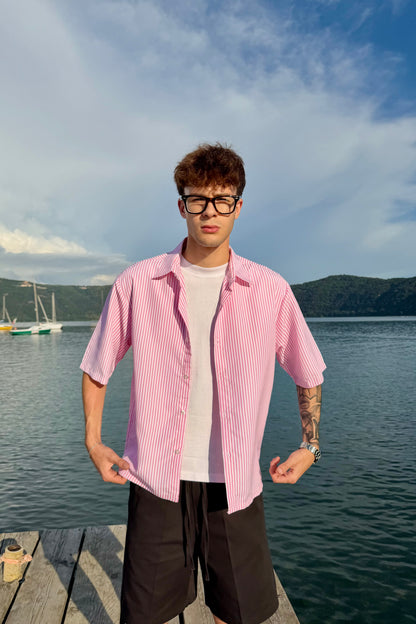 Camicia Millerighe Rosa