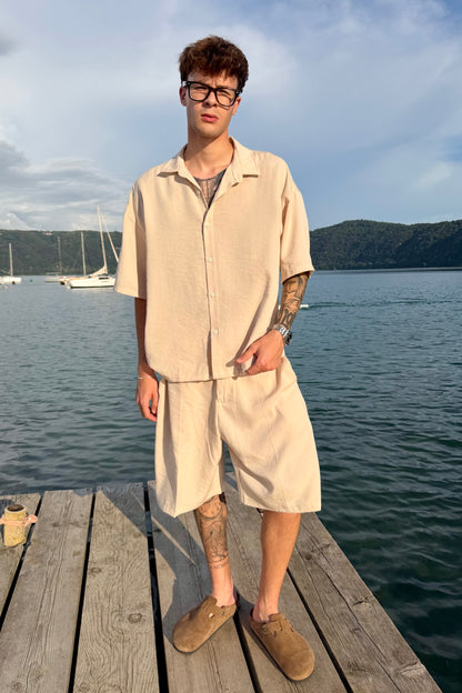 Coordinato Mykonos In Lino Beige
