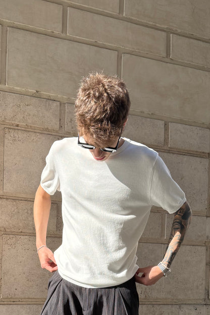 T-Shirt In Filo Bianca