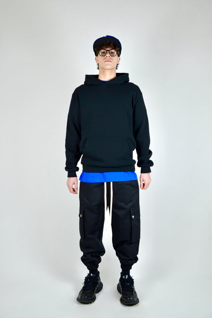Cargo Monocolore Fondo Stretto Nero