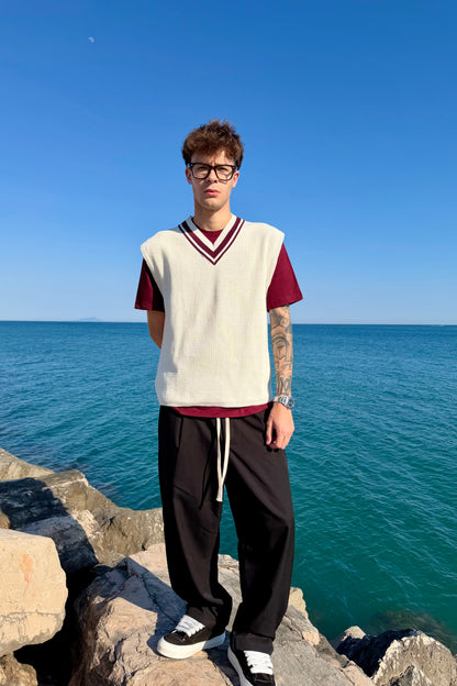 Gilet Montecarlo Panna/Bordeuax