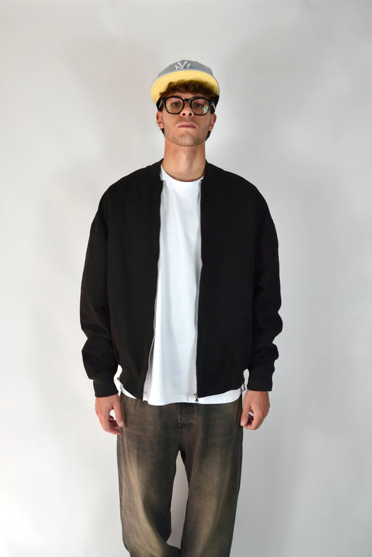 Bomber In Cotone Oversize Nero