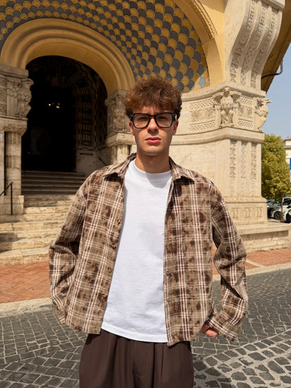 Camicia A Quadri Moka