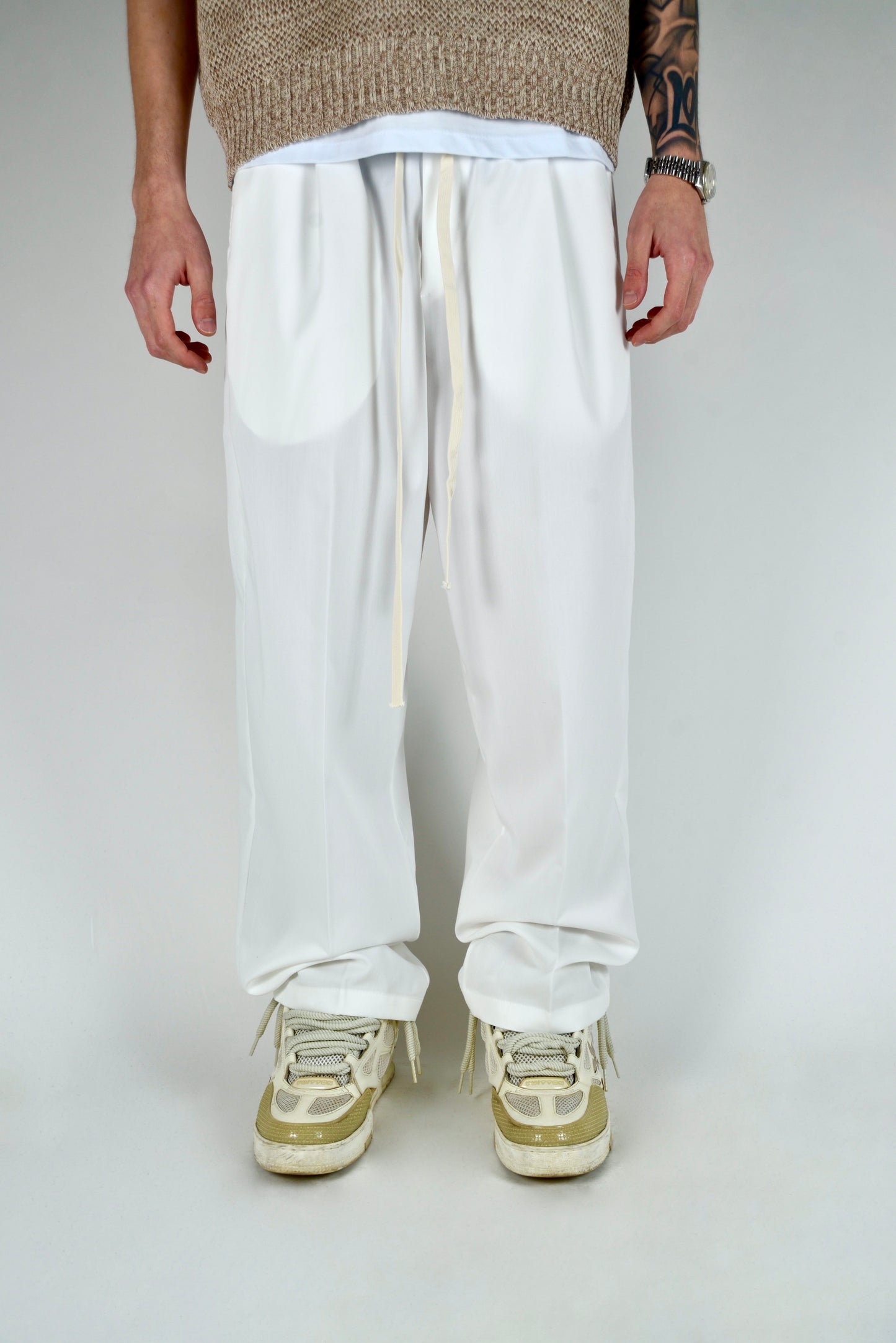Pantalaccio Elegante Oversize Fit Bianco