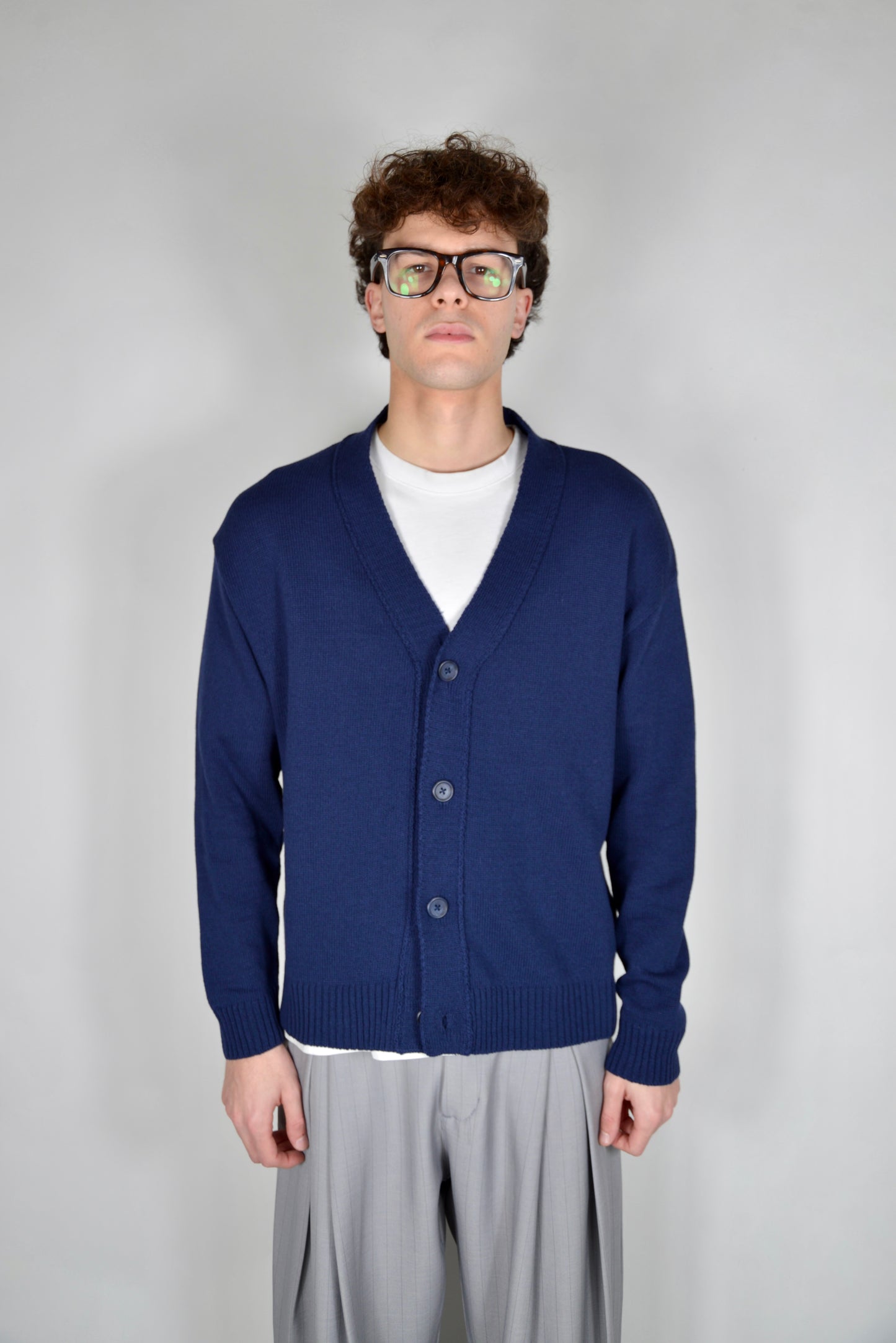 Cardigan Cropped Blu Navy