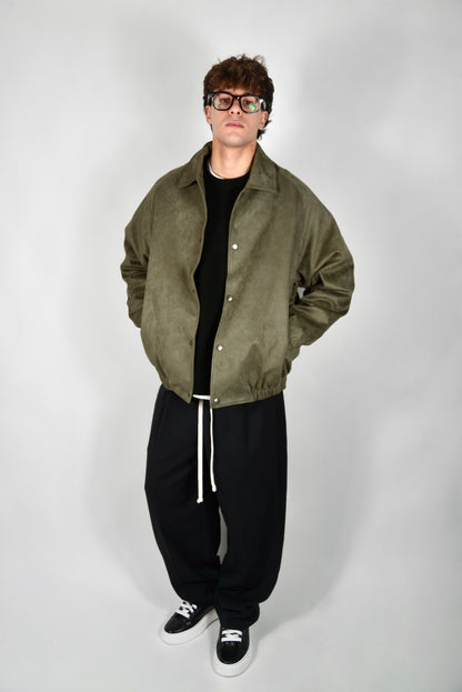 Bomber Scamosciato Verde