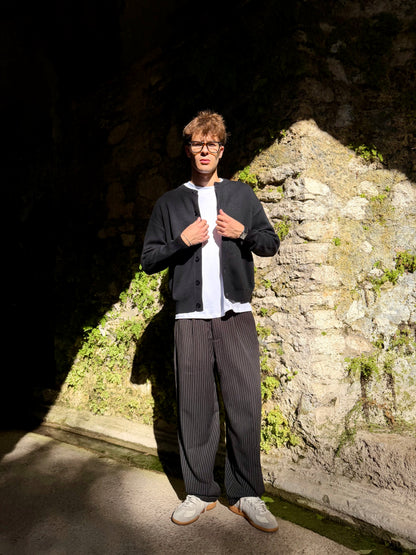Pantalone Gessato Nero