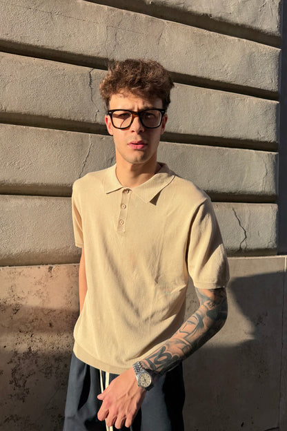 Polo In Filo Beige