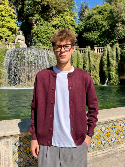 Cardigan Full Button Bordeaux