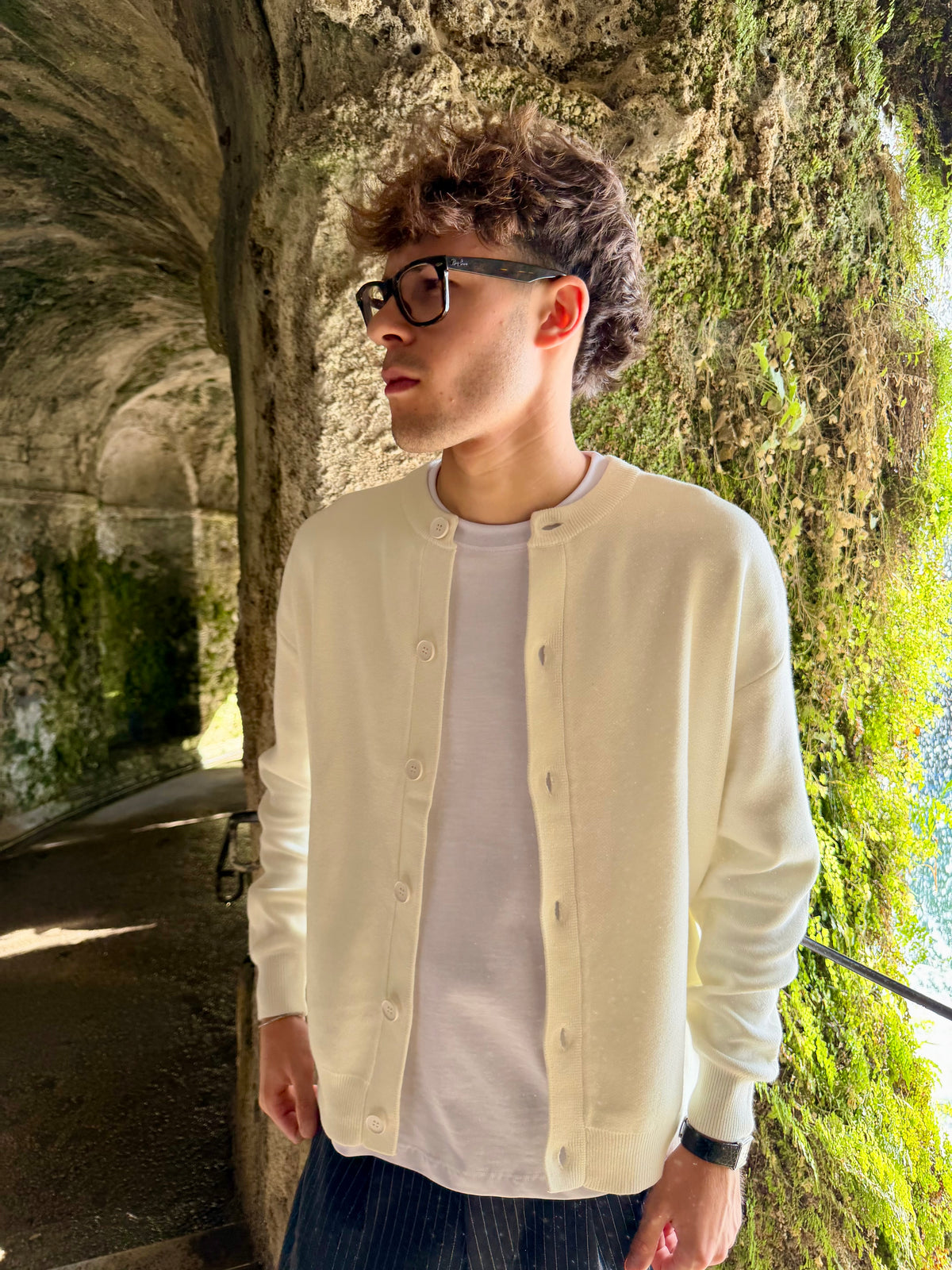 Cardigan Full Button Panna