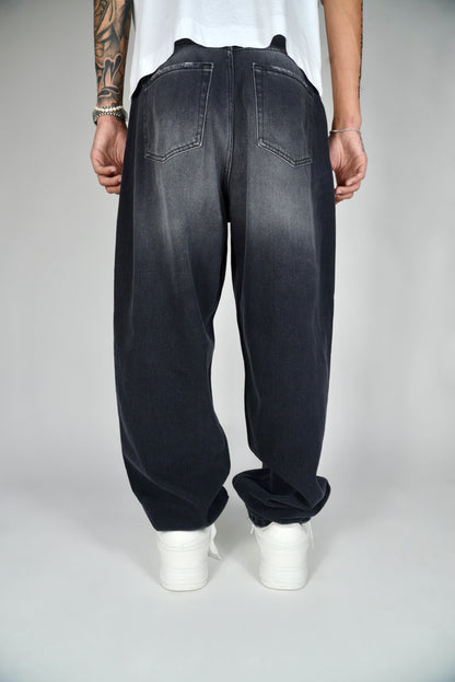 Jeans Baggy Fit Nero Slavato