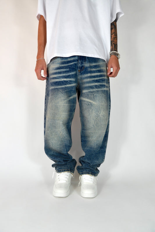 Jeans Baggy Fit Sabbiato Celeste