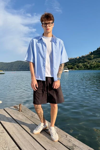 Pantaloncino In Bull Di Cotone Nero