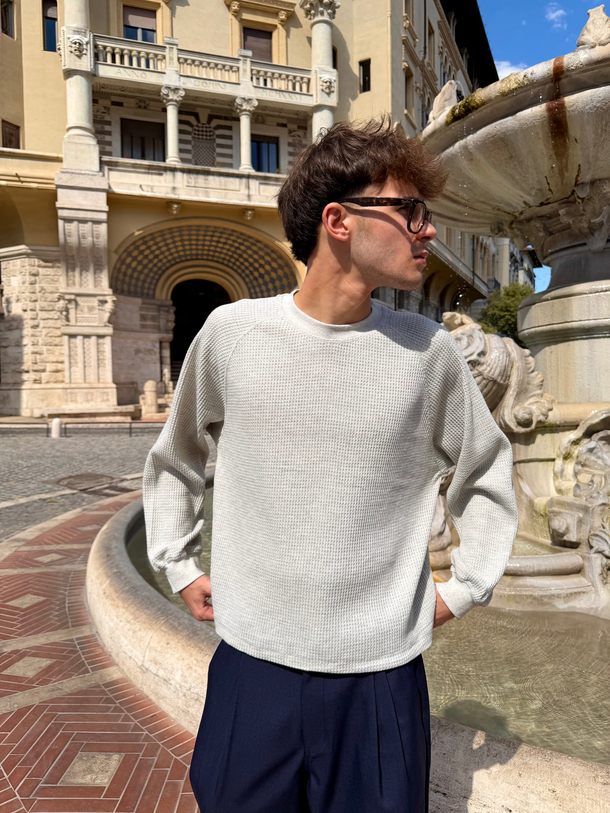 Waffle Longsleeve Grigia