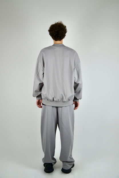 Coordinato Con Bomber In Cotone Grigio