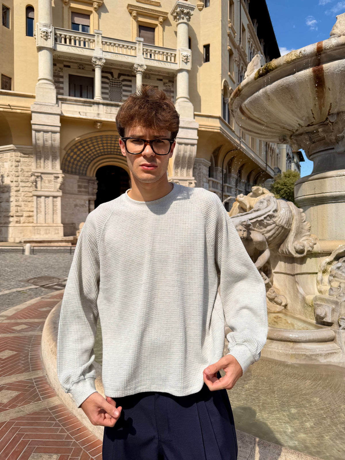 Waffle Longsleeve Grigia