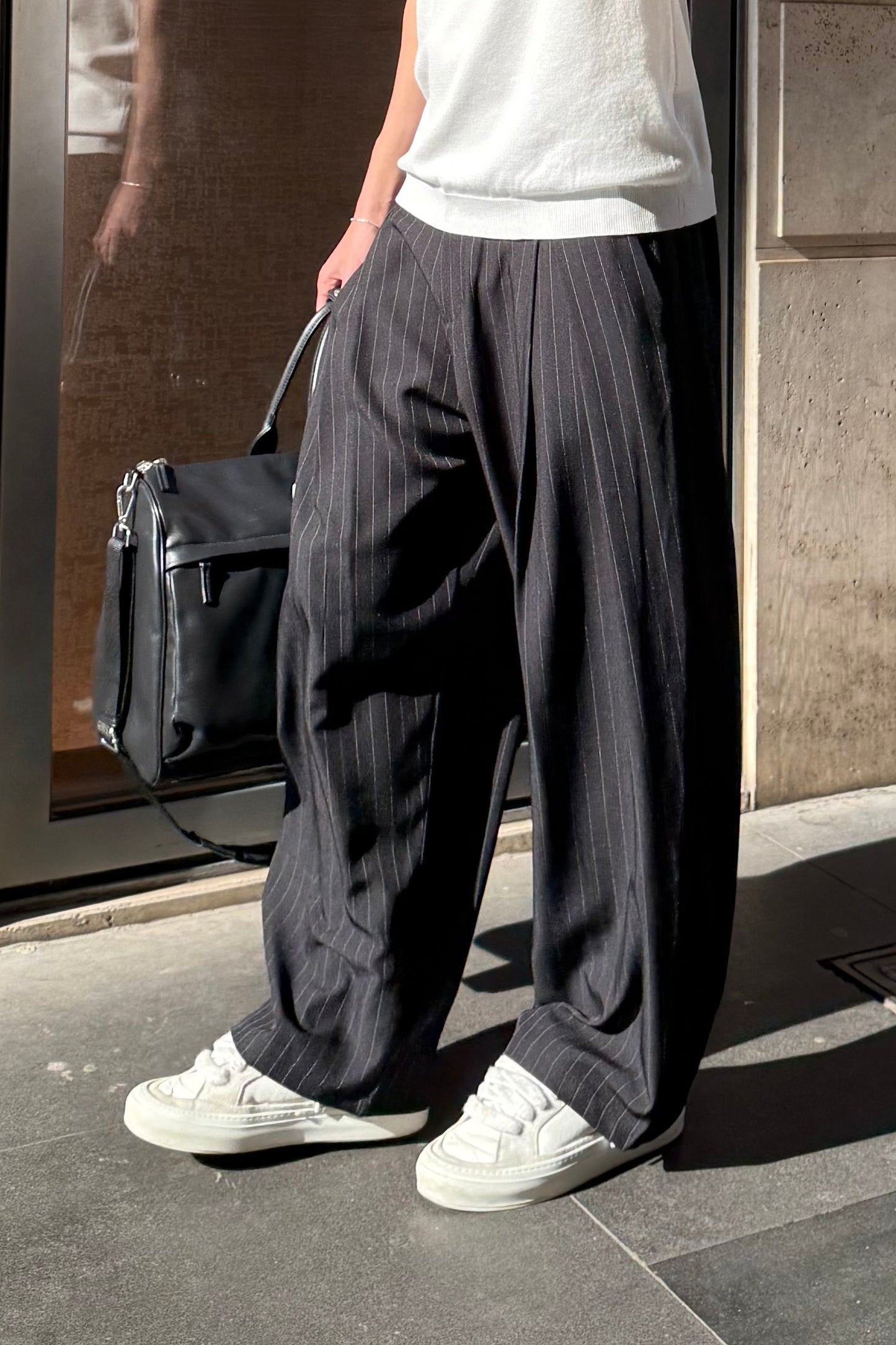 Pantalone Gessato Nero