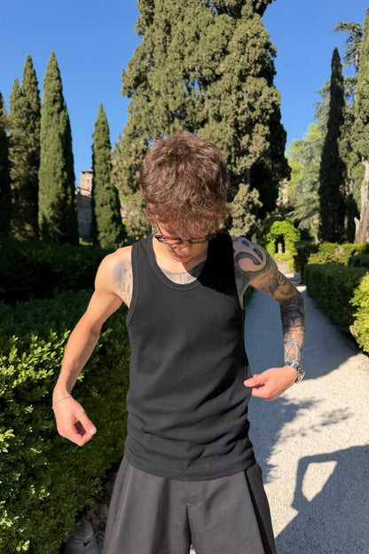 Canottiera In Cotone Nera