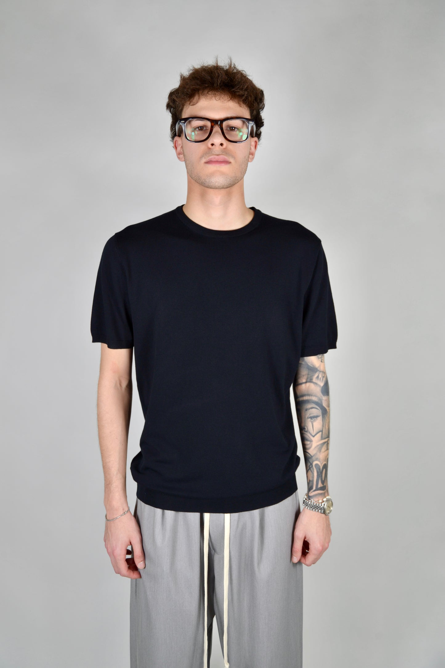 T-Shirt In Filo Nera