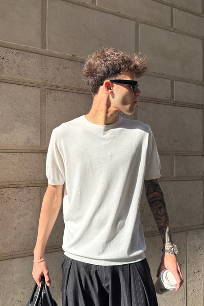 T-Shirt In Filo Bianca
