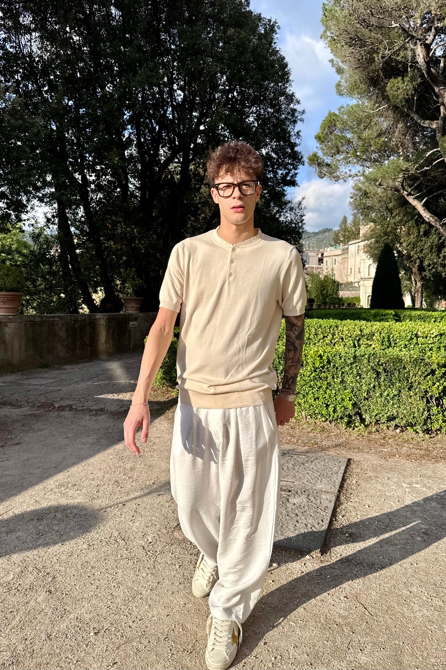 Pantalone In Viscosa Bianco