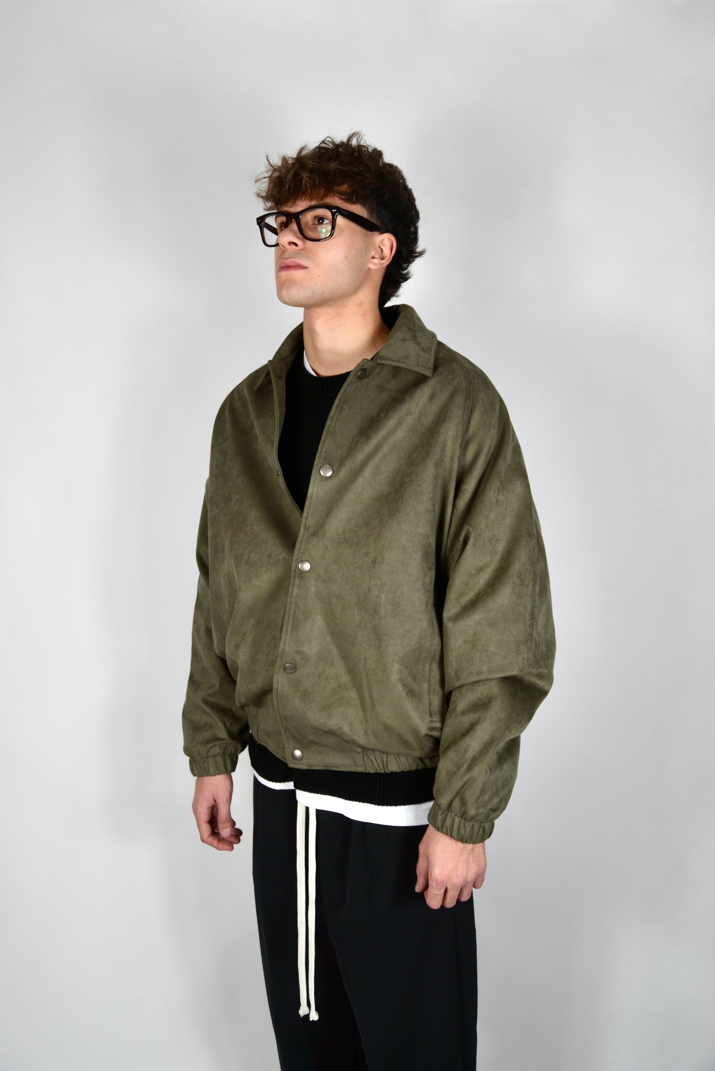 Bomber Scamosciato Verde