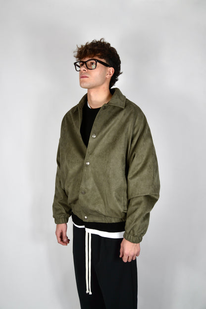 Bomber Scamosciato Verde