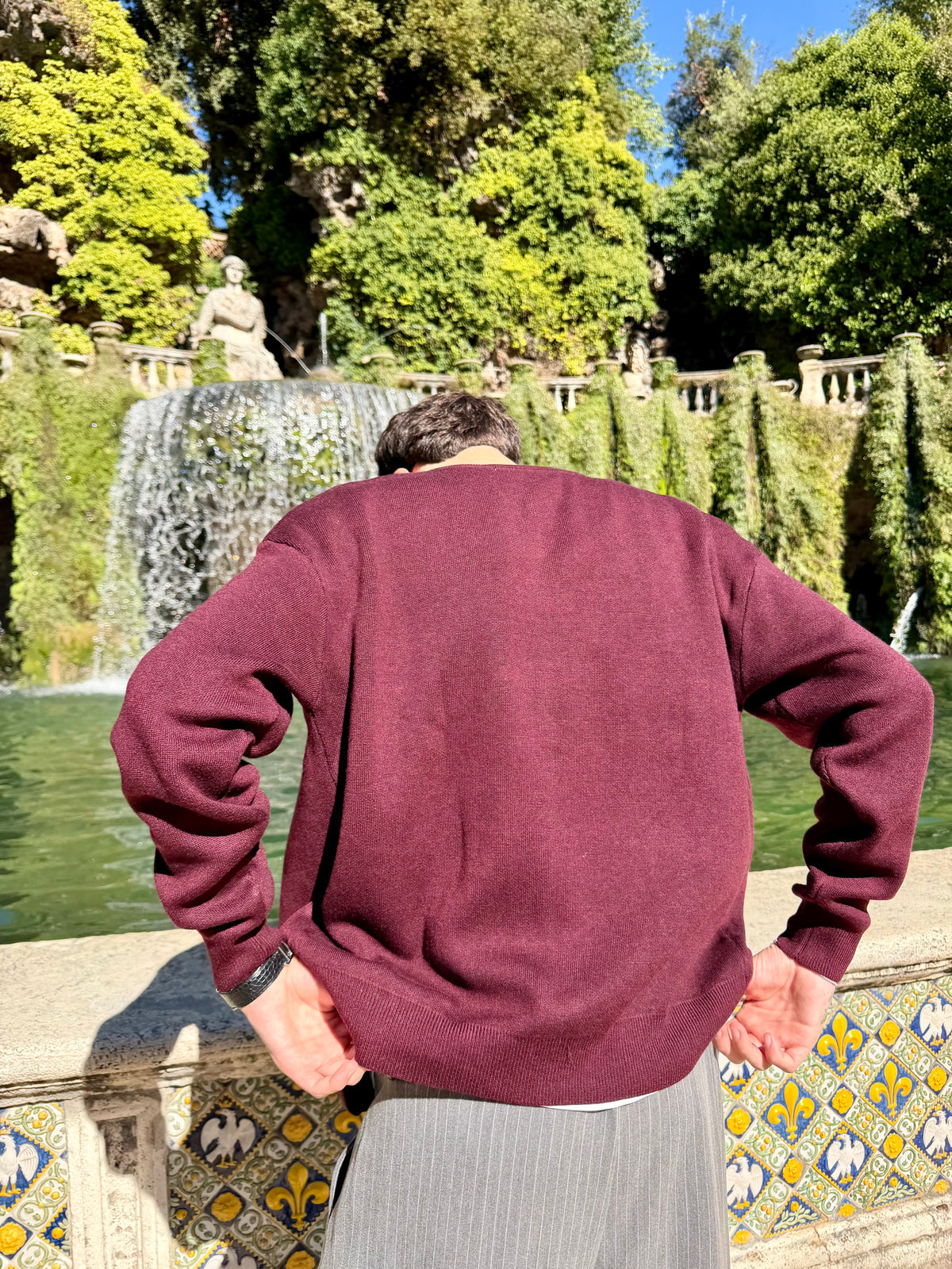 Cardigan Full Button Bordeaux