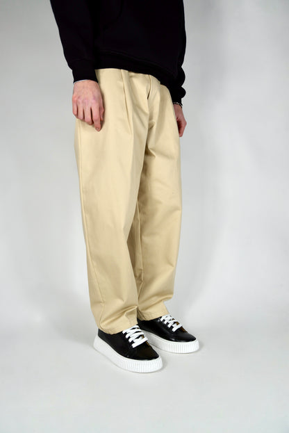 Pantalone Straight Leg Beige