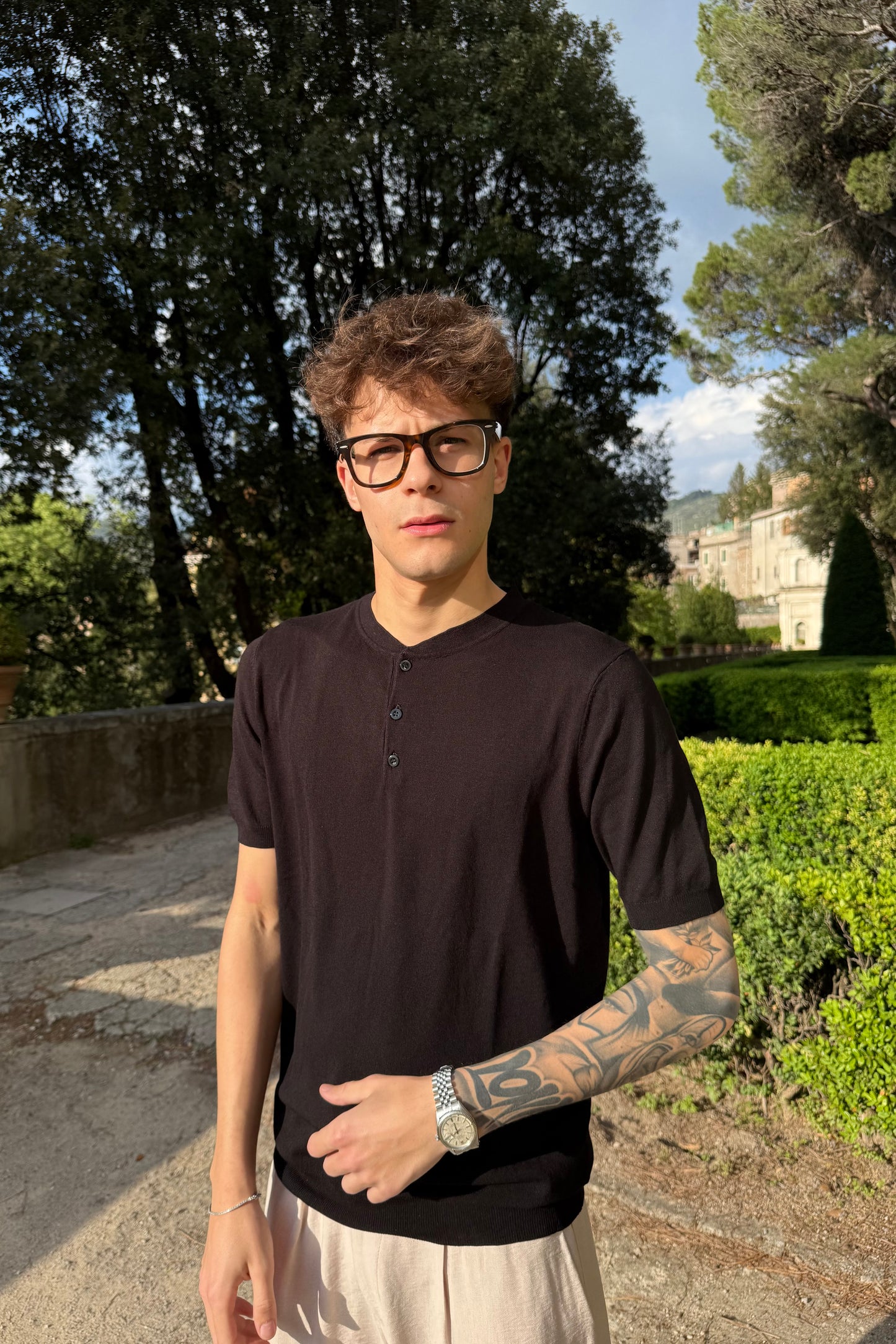 T-shirt Serafino Nera