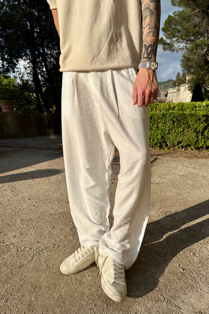 Pantalone In Viscosa Bianco