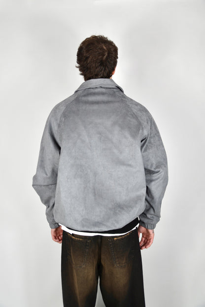 Bomber Scamosciato Grigio