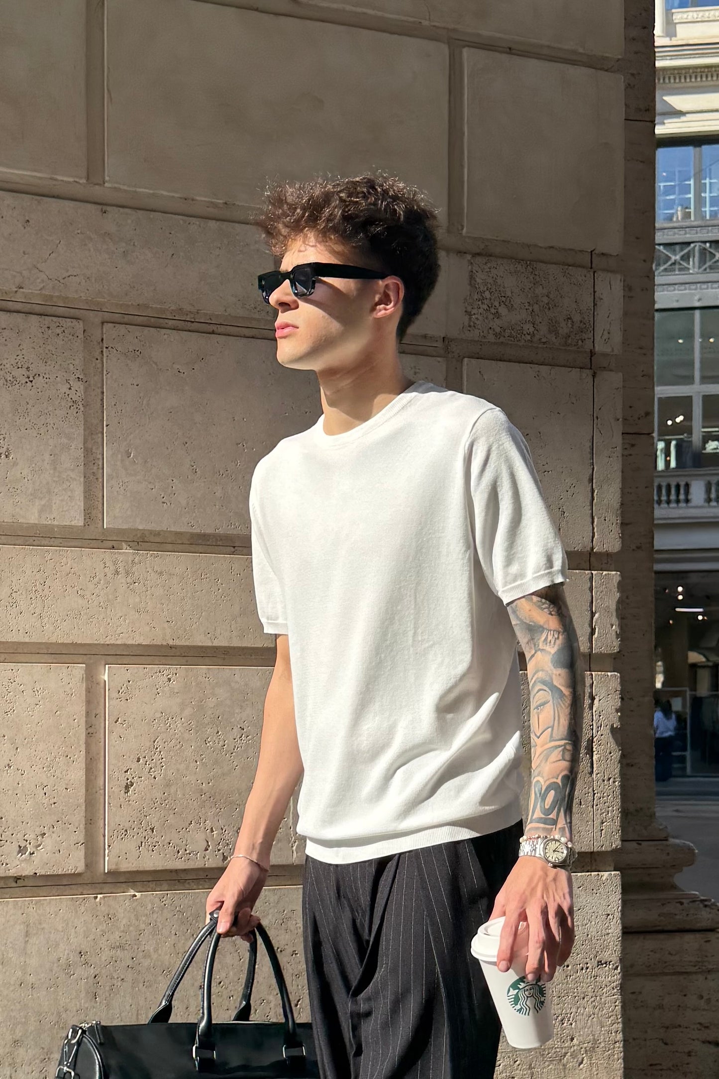 T-Shirt In Filo Bianca