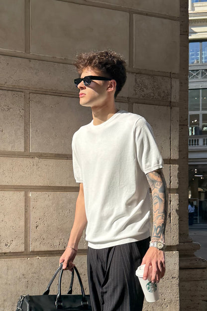 T-Shirt In Filo Bianca