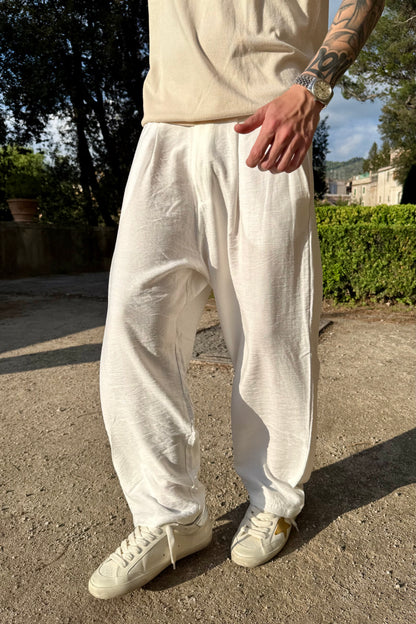 Pantalone In Viscosa Bianco