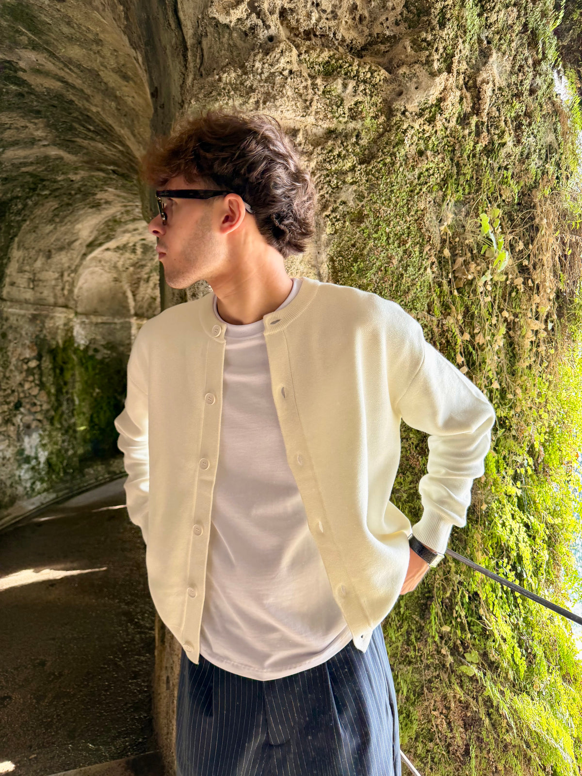 Cardigan Full Button Panna