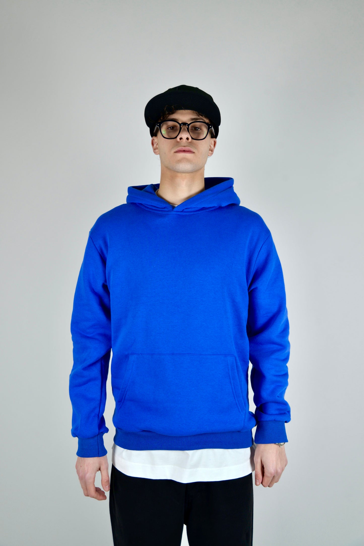 Felpa In Cotone Regular Fit Blu Elettrica