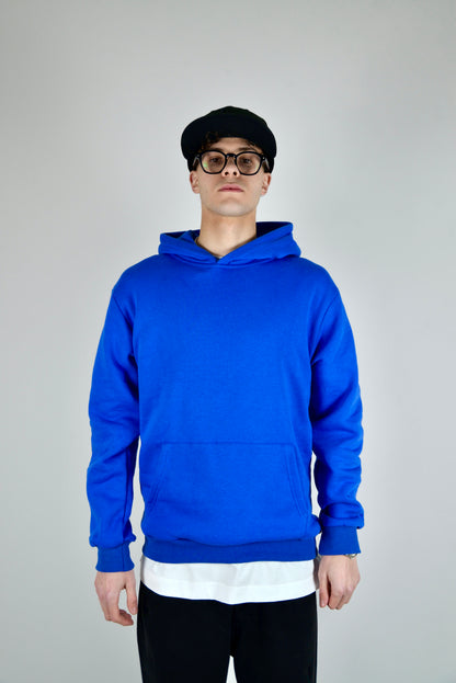 Felpa In Cotone Regular Fit Blu Elettrica