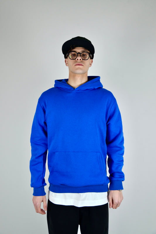 Felpa In Cotone Regular Fit Blu Elettrica