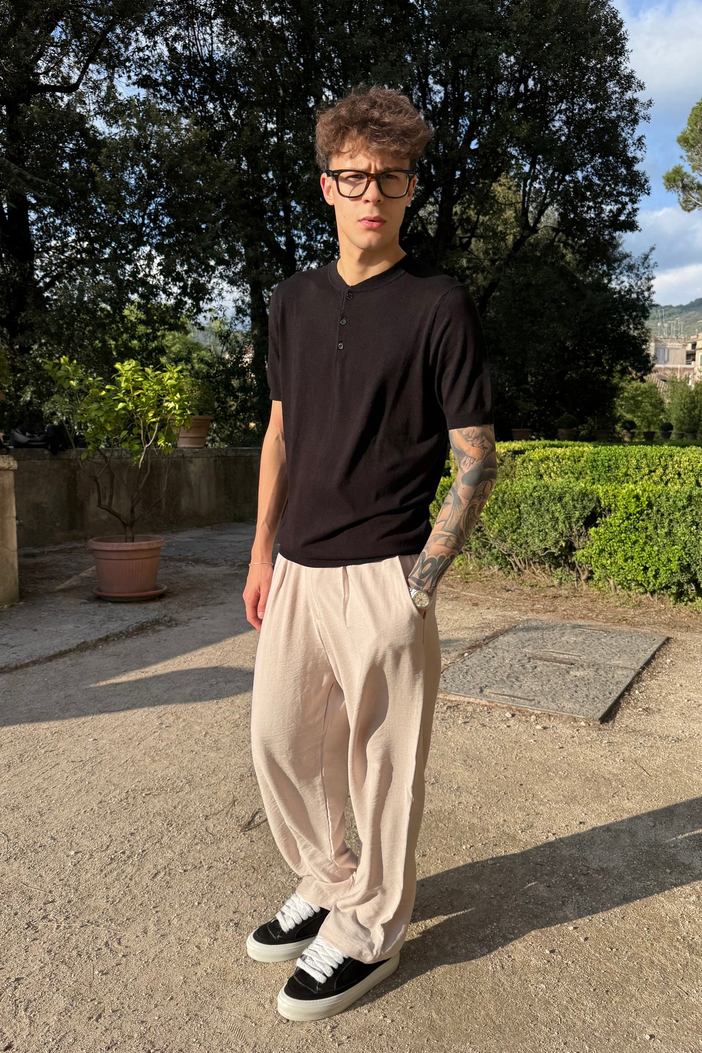 Pantalone In Viscosa Beige