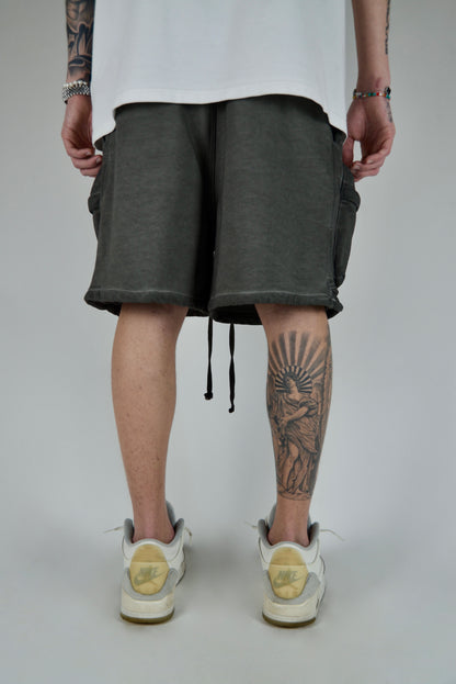 Pantaloncino Cargo Frontale Slavato Grigio