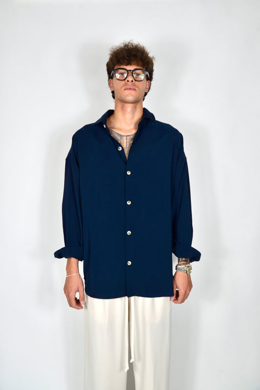 Camicia Oversize Blu Notte