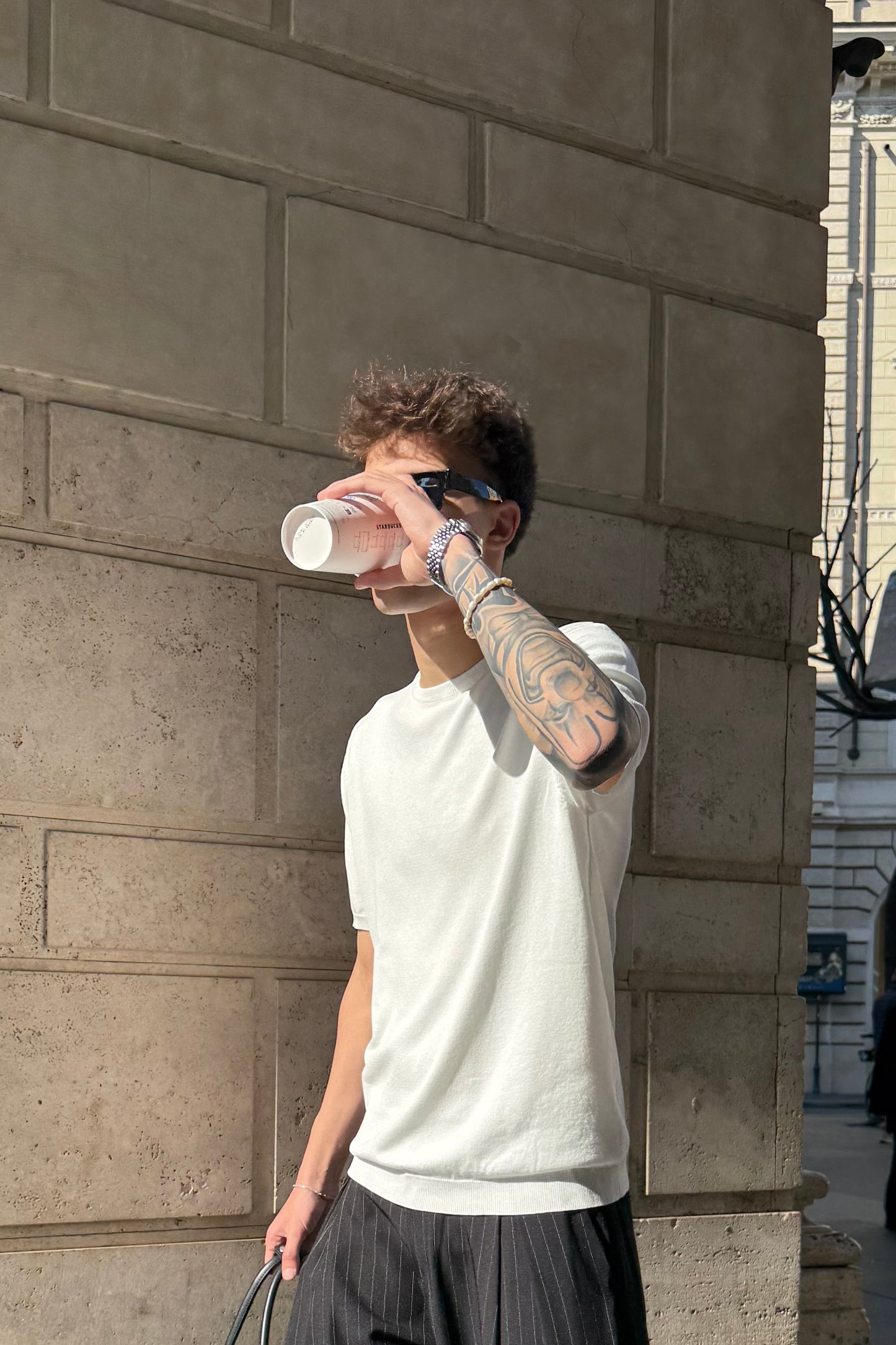 T-Shirt In Filo Bianca